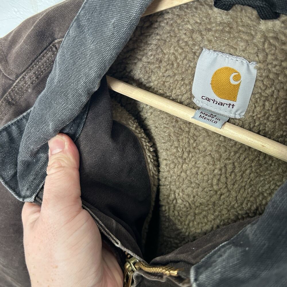 Vintage Carhartt Sherpa-Lined Ridge Jacket “Dark Brown” C61 - Picture 13 of 14